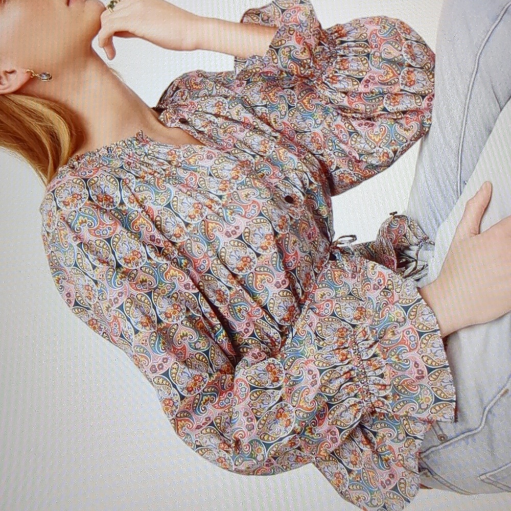 J. Crew Liberty Giorgia Duke Paisley Blouse Size Large